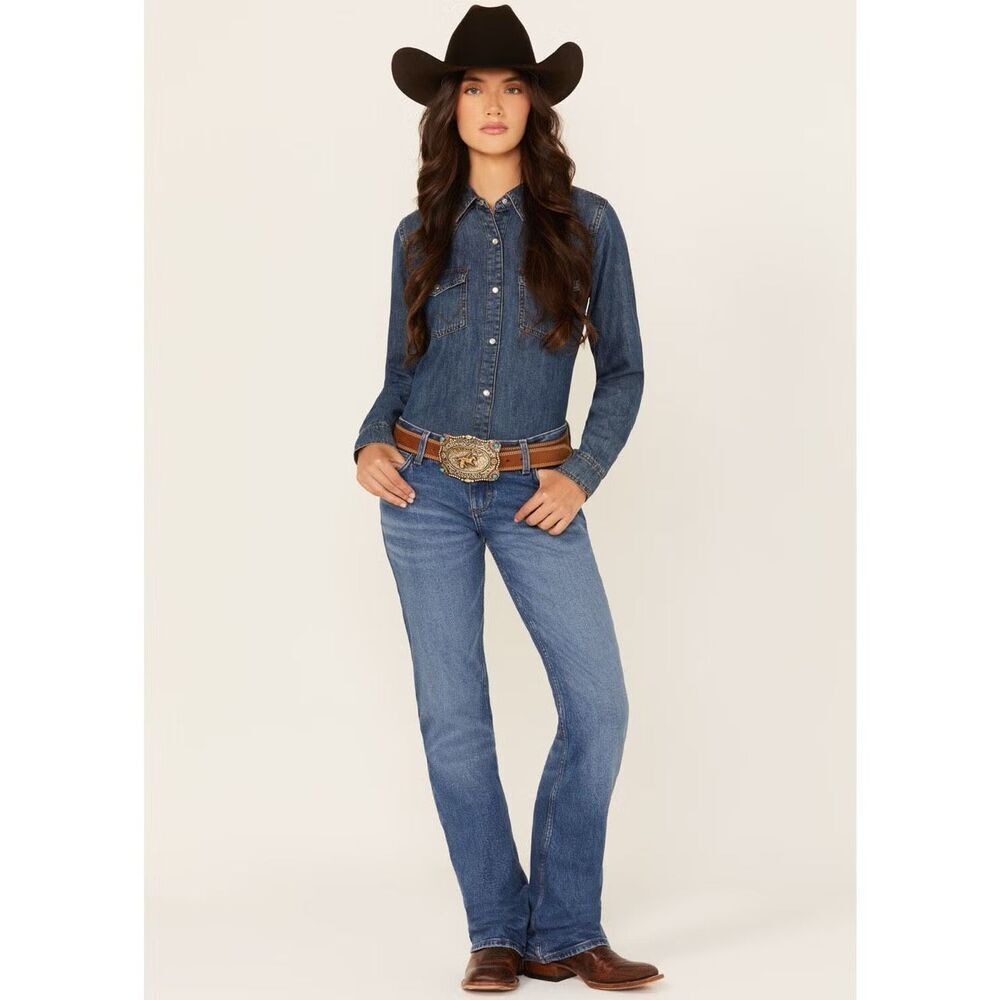 Wrangler Retro Women's Ella Low Rise Bootcut Stretch Denim Jeans Size 31x32 - Picture 9 of 9
